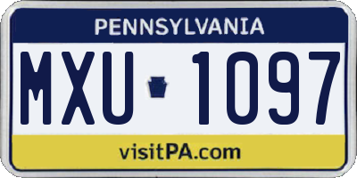 PA license plate MXU1097