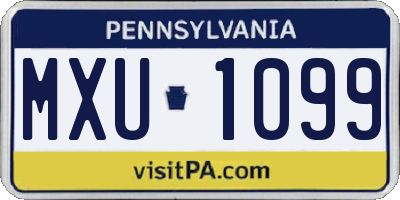 PA license plate MXU1099