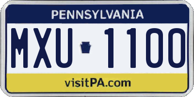 PA license plate MXU1100