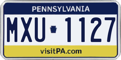 PA license plate MXU1127
