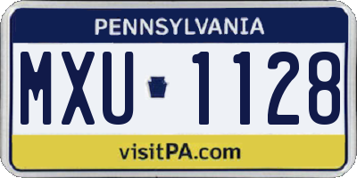 PA license plate MXU1128
