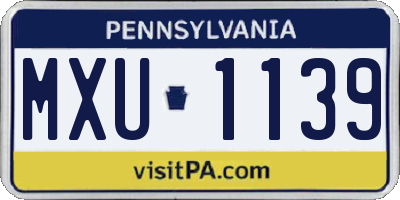 PA license plate MXU1139