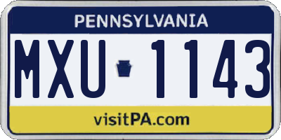 PA license plate MXU1143