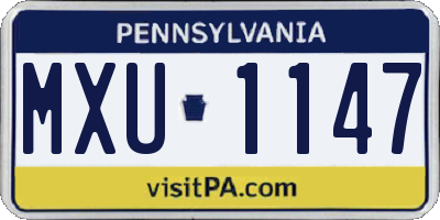 PA license plate MXU1147