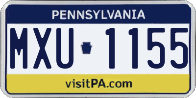 PA license plate MXU1155