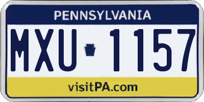 PA license plate MXU1157