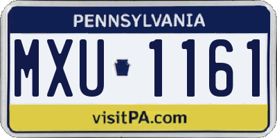 PA license plate MXU1161