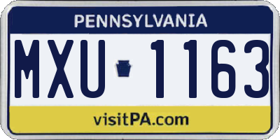 PA license plate MXU1163