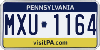 PA license plate MXU1164