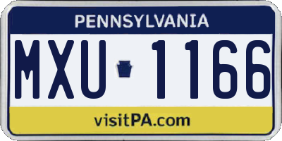PA license plate MXU1166