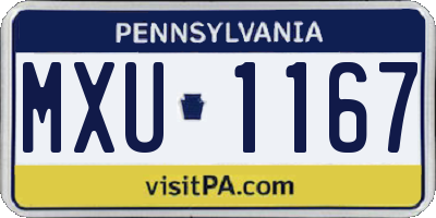 PA license plate MXU1167