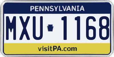 PA license plate MXU1168