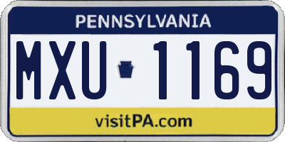 PA license plate MXU1169