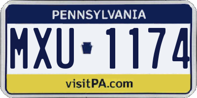 PA license plate MXU1174
