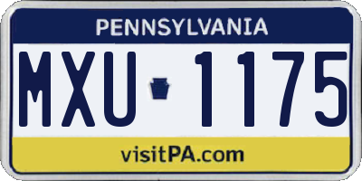 PA license plate MXU1175