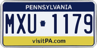 PA license plate MXU1179