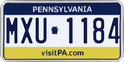 PA license plate MXU1184