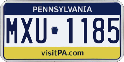 PA license plate MXU1185