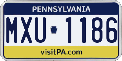 PA license plate MXU1186