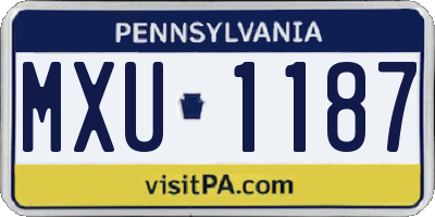 PA license plate MXU1187