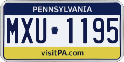 PA license plate MXU1195