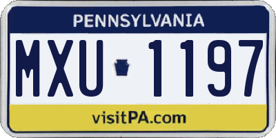 PA license plate MXU1197
