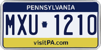 PA license plate MXU1210