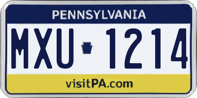 PA license plate MXU1214