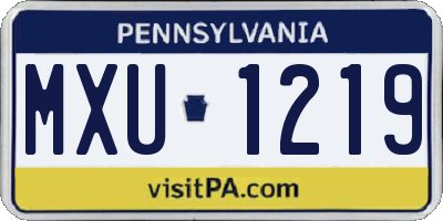 PA license plate MXU1219
