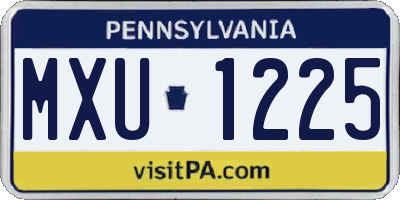 PA license plate MXU1225