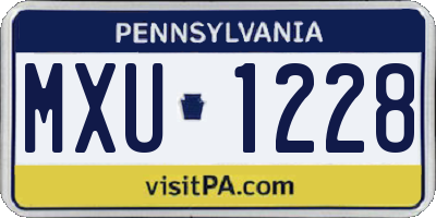 PA license plate MXU1228
