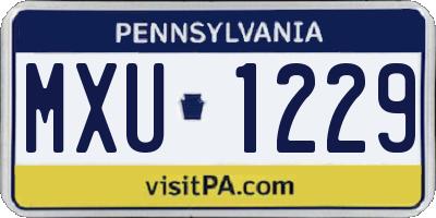 PA license plate MXU1229