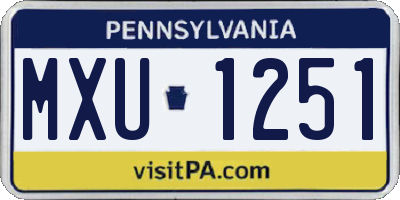 PA license plate MXU1251