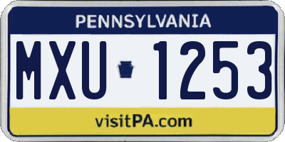 PA license plate MXU1253