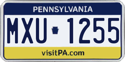 PA license plate MXU1255