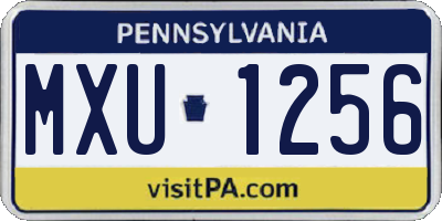 PA license plate MXU1256