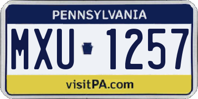 PA license plate MXU1257