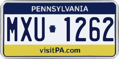 PA license plate MXU1262