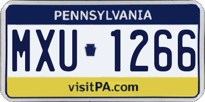 PA license plate MXU1266
