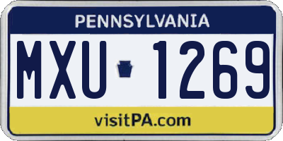 PA license plate MXU1269