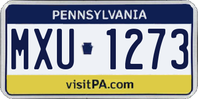 PA license plate MXU1273