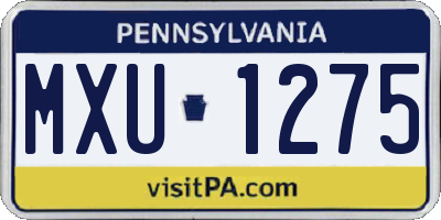 PA license plate MXU1275