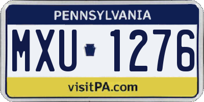 PA license plate MXU1276