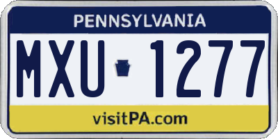 PA license plate MXU1277