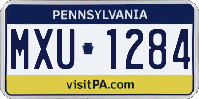 PA license plate MXU1284