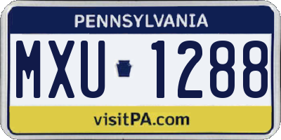 PA license plate MXU1288