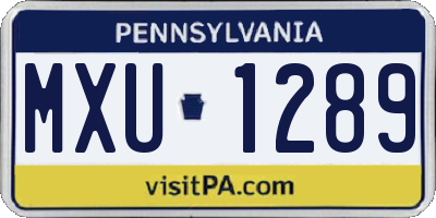 PA license plate MXU1289