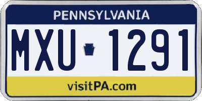 PA license plate MXU1291