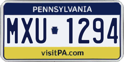 PA license plate MXU1294