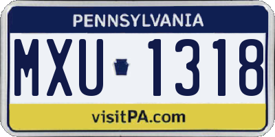 PA license plate MXU1318